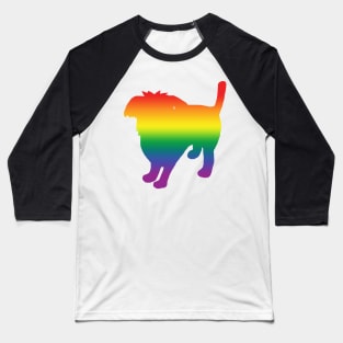 Pride Rainbow Gradient Silhouette Dog Baseball T-Shirt